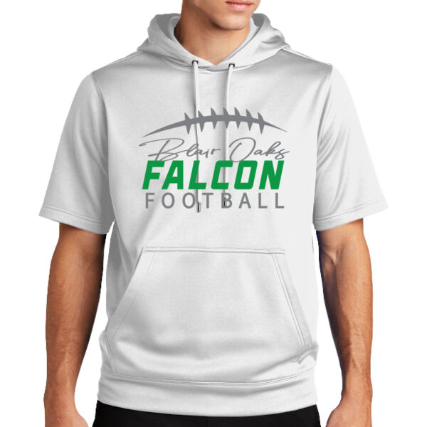 Sport Wick Short Sleeve Hooded Sweatshirt - White Thumbnail