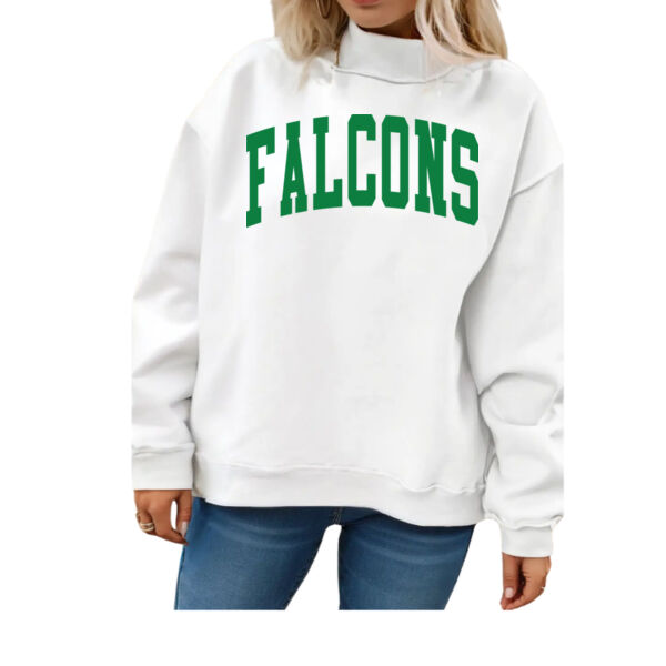 White mockneck with Falcons Thumbnail