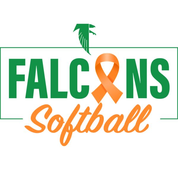 Falcons Softball with orange ribbon - Green/Orange print Thumbnail